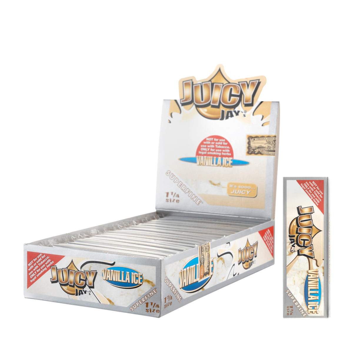 Juicy Jay's Superfine Rolling Papers 1 1/4" - Various Flavors - 24 Pack