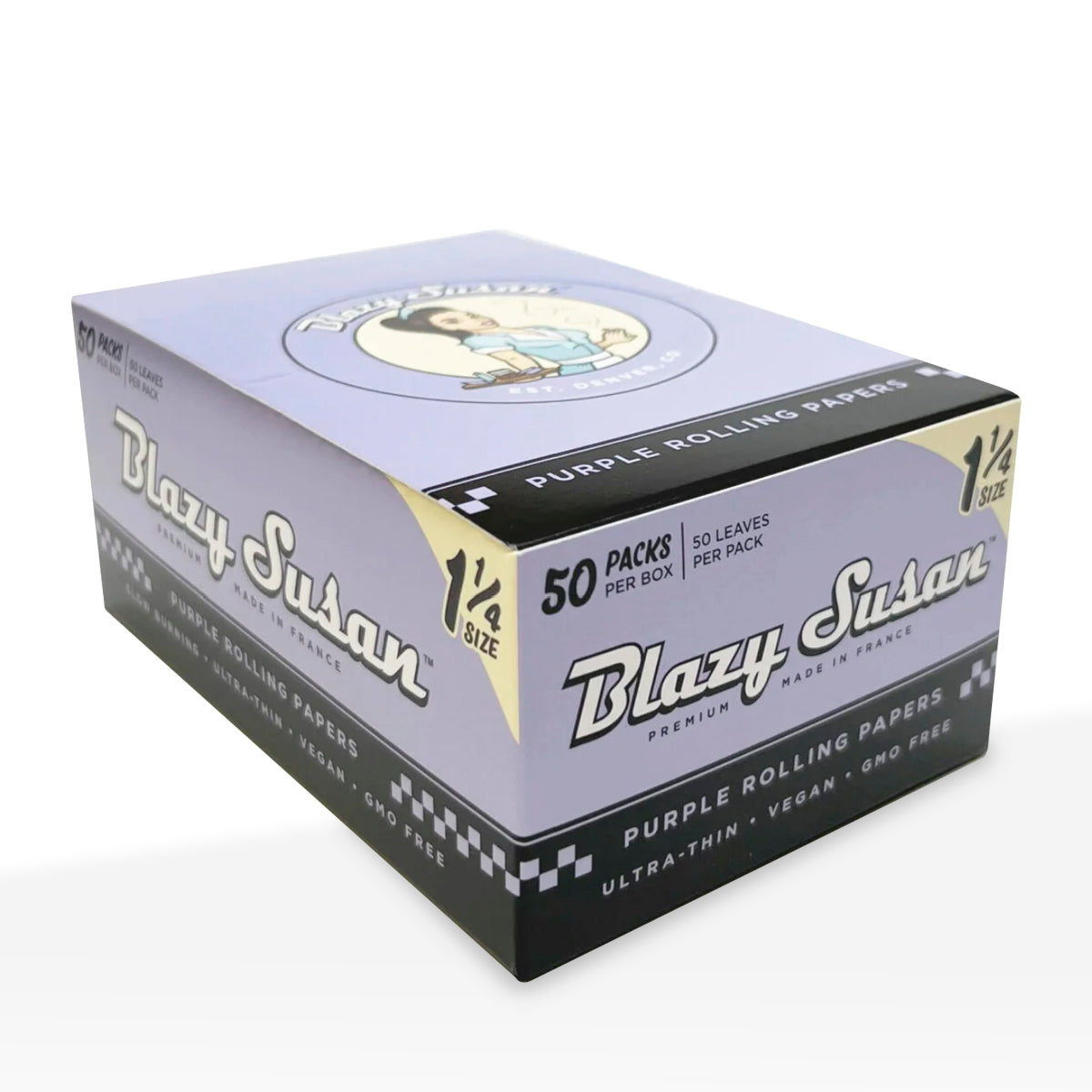 Blazy Susan Purple Rolling Papers 1 1/4" Size - 50 Pack