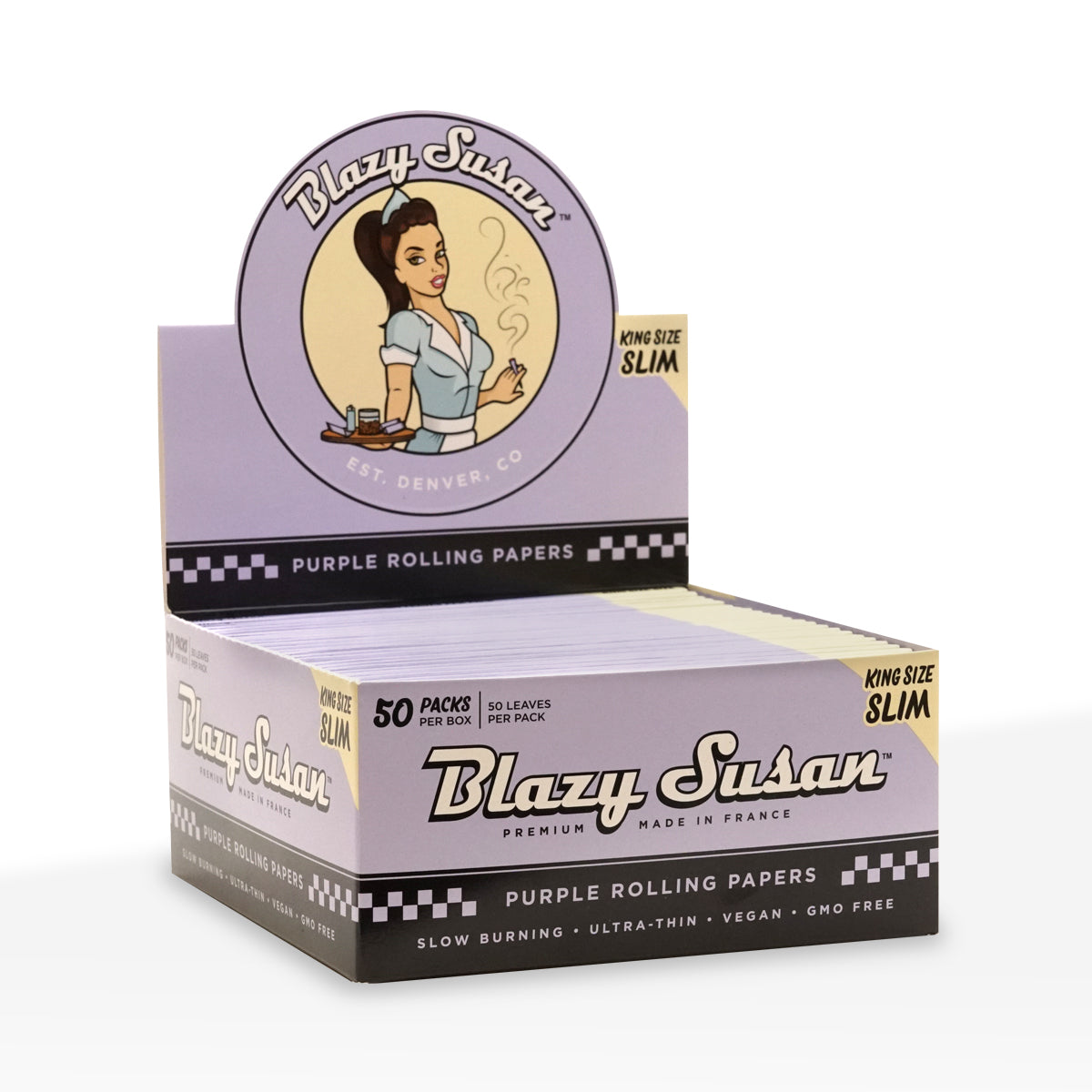 Blazy Susan Purple Rolling Papers King Size Slim - 50 Pack