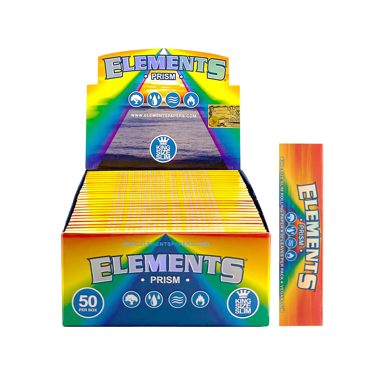 Elements King Size Slim Prism Rolling Papers - High Life Goods