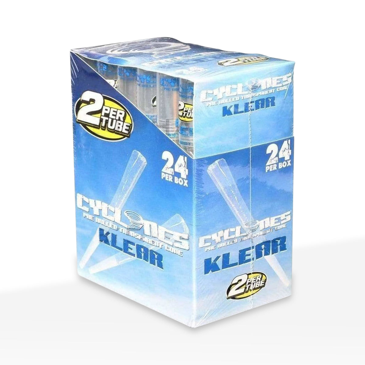 Cyclones 2X Clear Pre-Rolled 1¼ Size Cones - 24 Count Various Flavors