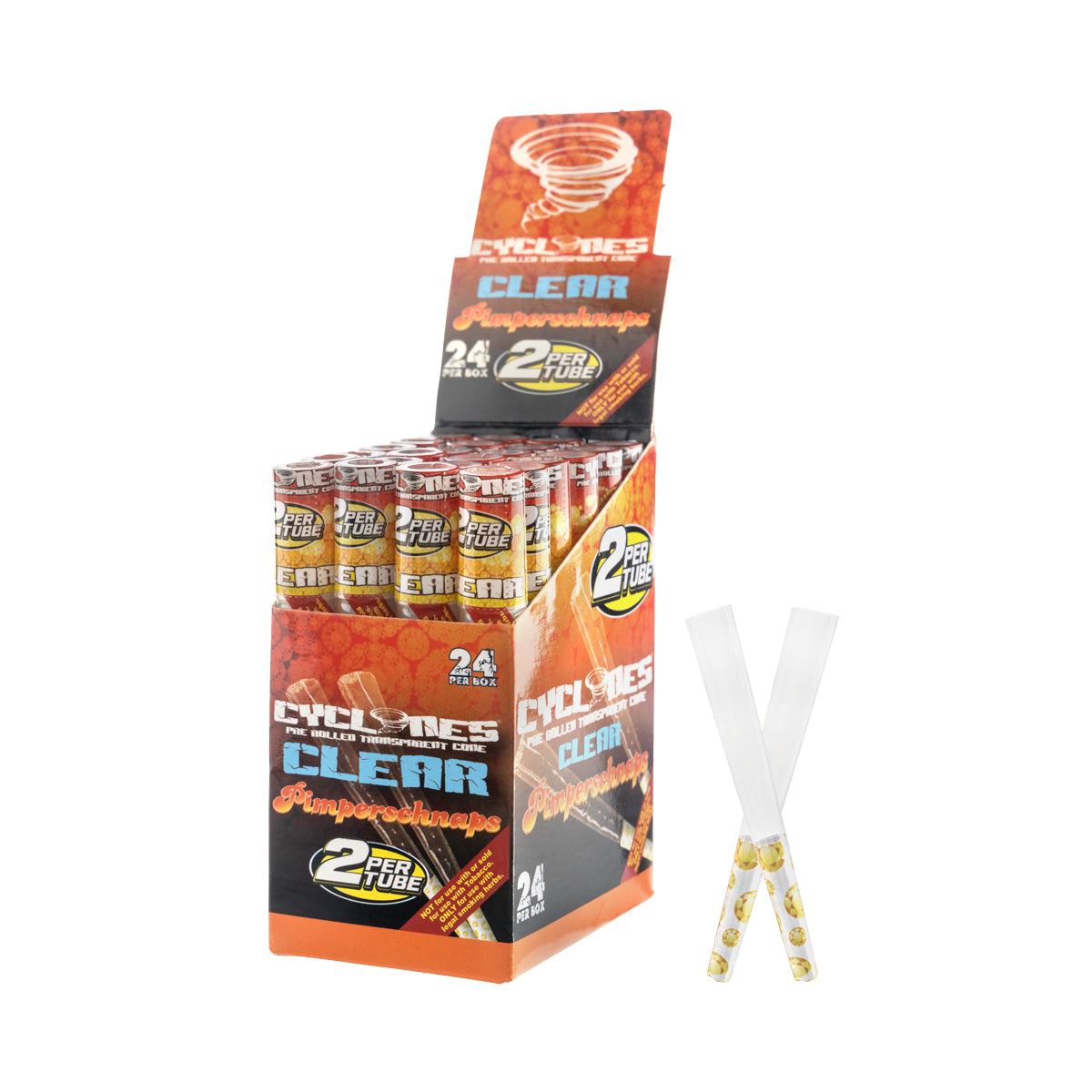Cyclones 2X Clear Pre-Rolled 1¼ Size Cones - 24 Count Various Flavors