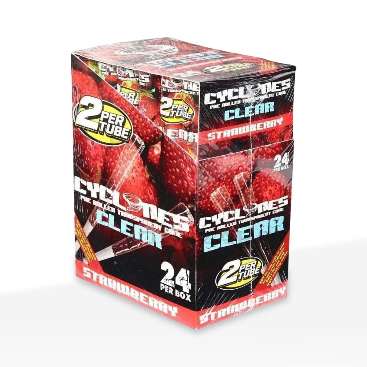 Cyclones 2X Clear Pre-Rolled 1¼ Size Cones - 24 Count Various Flavors