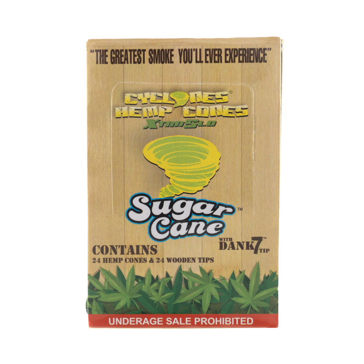 Cyclones X-Tra Slow Burn Pre-Rolled Hemp Cones - 24 Count Sugar Cane