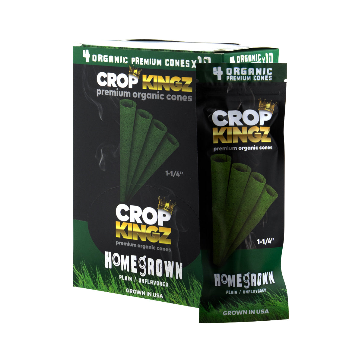 Crop Kingz Pre-Rolled 1¼ Size 4 Pack Cones - 10 count Various Flavors