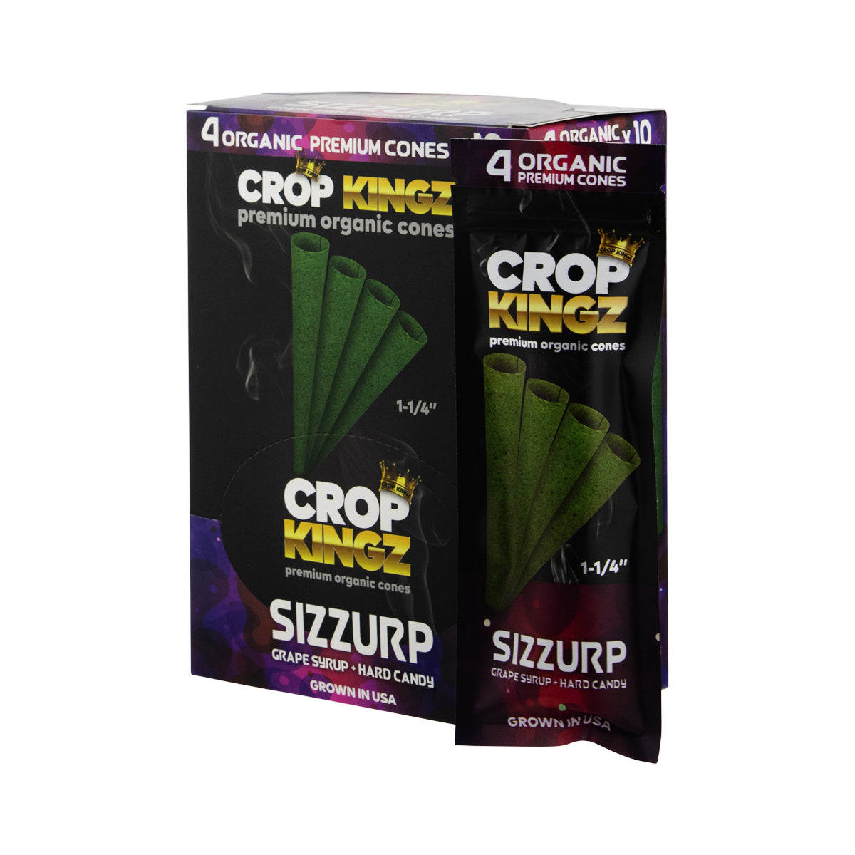 Crop Kingz Pre-Rolled 1¼ Size 4 Pack Cones - 10 count Various Flavors