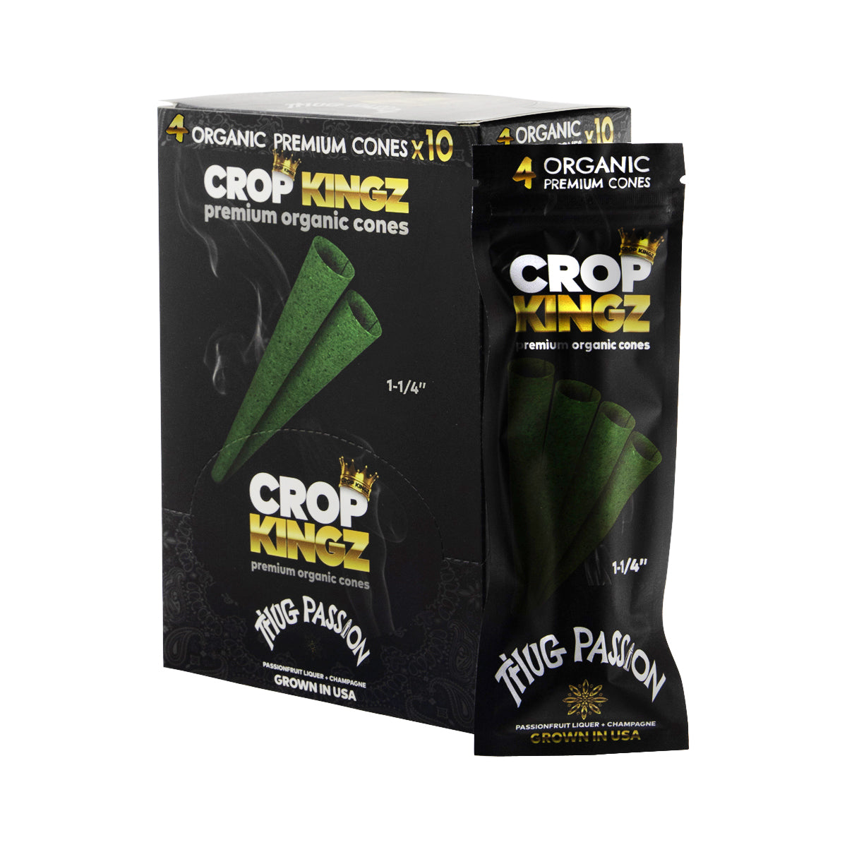 Crop Kingz Pre-Rolled 1¼ Size 4 Pack Cones - 10 count Various Flavors