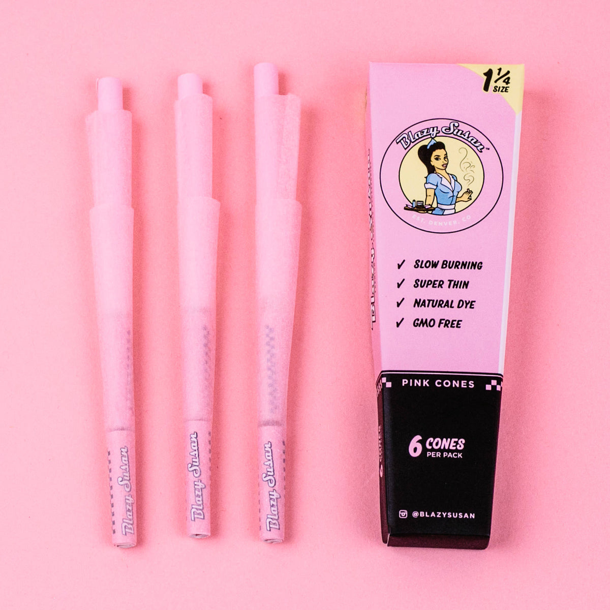 Blazy Susan Pink Pre-Rolled Cones 1¼ - 21 Pack
