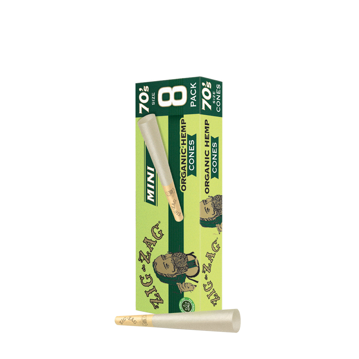 Zig Zag 70's Mini Size Organic Hemp Pre-Rolled Cones - Various Counts - High Life Goods - 1 Pack - 24 Pack