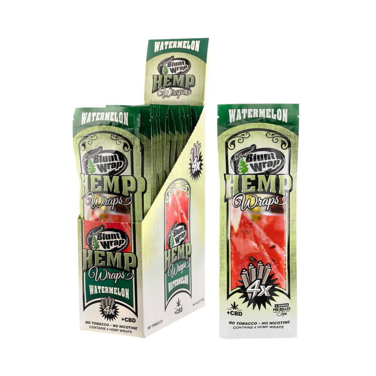 The Original Blunt Watermelon Hemp Wraps - 15 Count