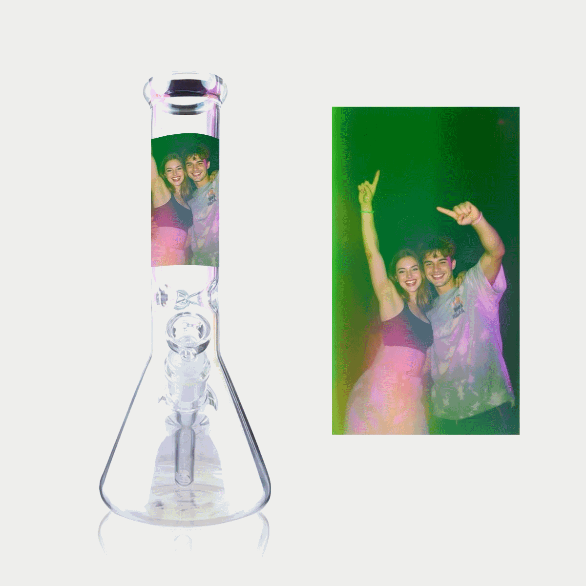Picture on a Bong - Get your bong customized with a picture of your choosing, only on High Life Goods!