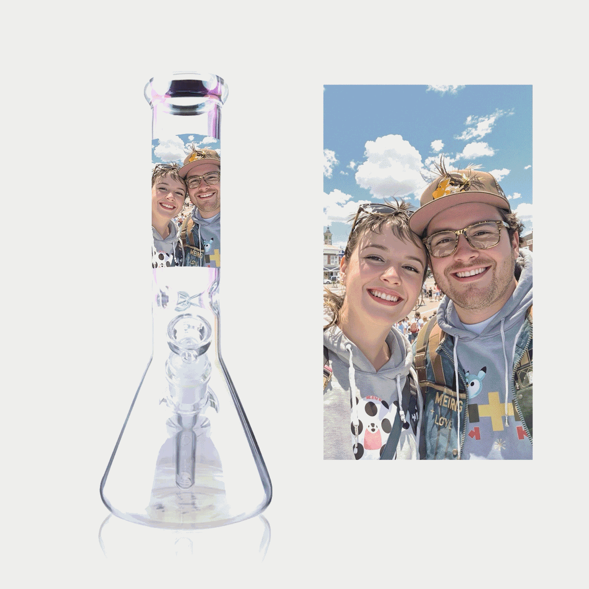 Picture on a Bong - Get your bong customized with a picture of your choosing, only on High Life Goods!