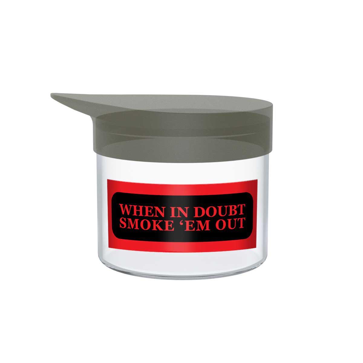 Glass Jar With Silicone Lid Small 1Oz (28.0G) When In Doubt Smoke Em Out Accessories