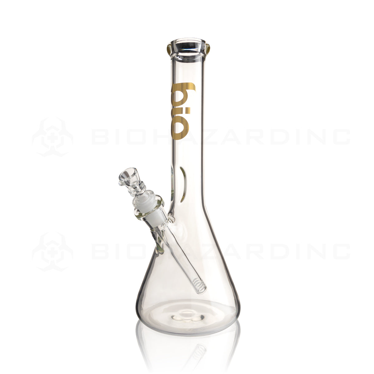 BIO Glass | 12" Classic Beaker Water Pipe | 38mm x 4mm - Gold
