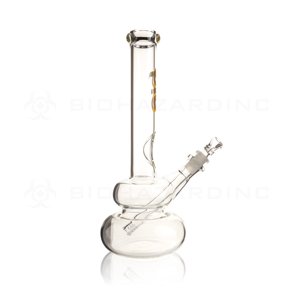 BIO Glass | 12" Classic Double Bubble Water Pipe | 38mm x 4mm - Gold