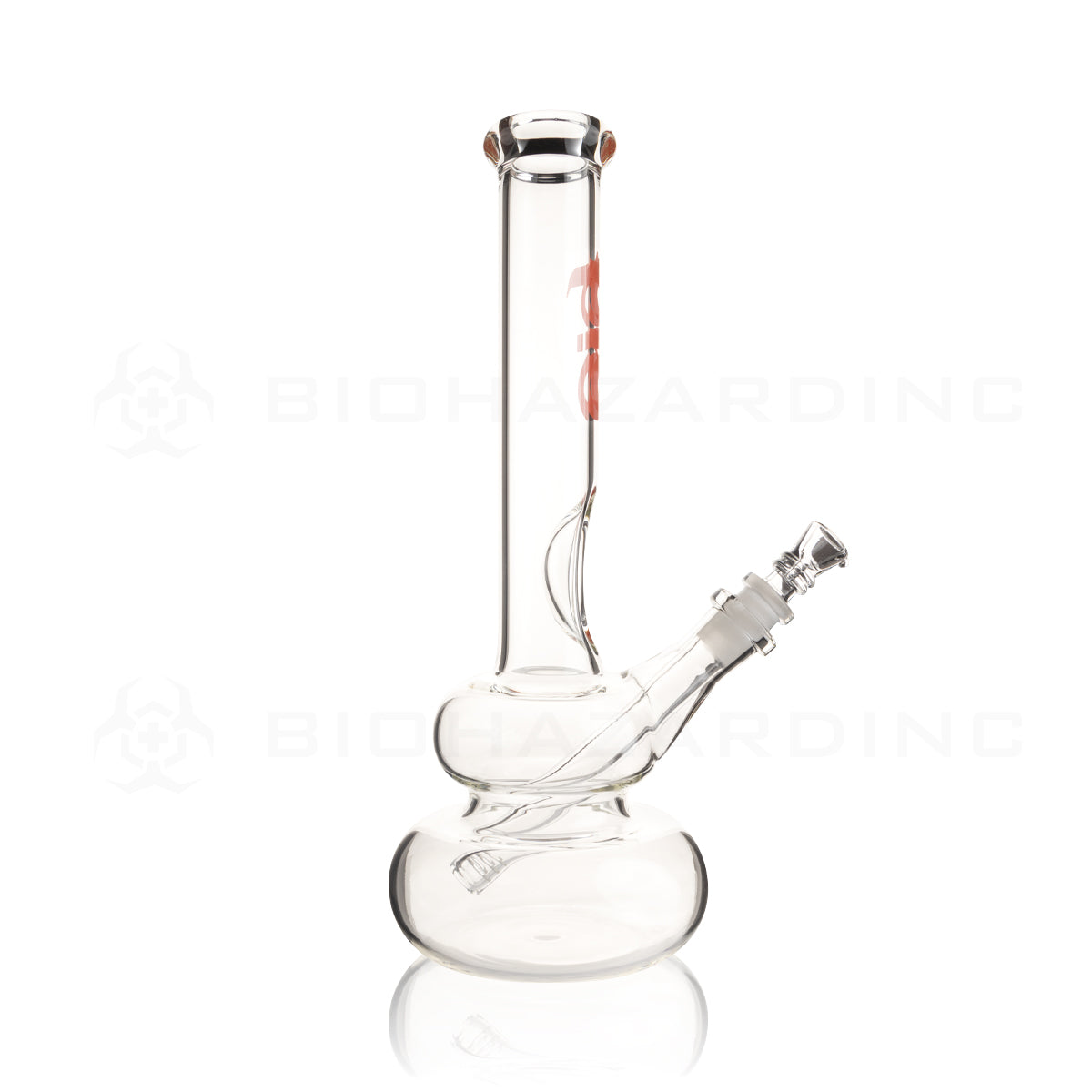 BIO Glass | 12" Classic Double Bubble Water Pipe | 38mm x 4mm - Red