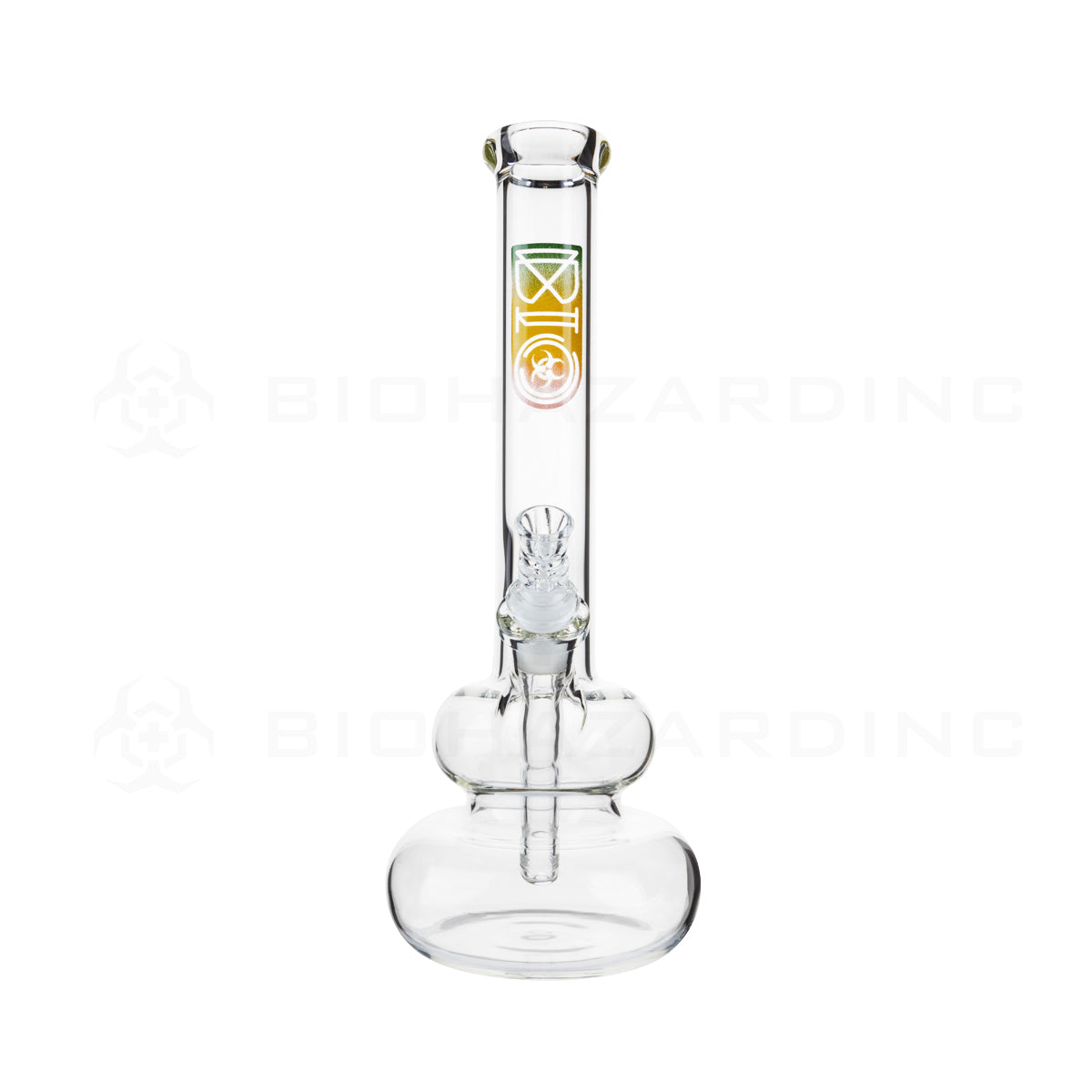 BIO Glass | 12" Classic Double Bubble Water Pipe | 38mm x 4mm - Rasta