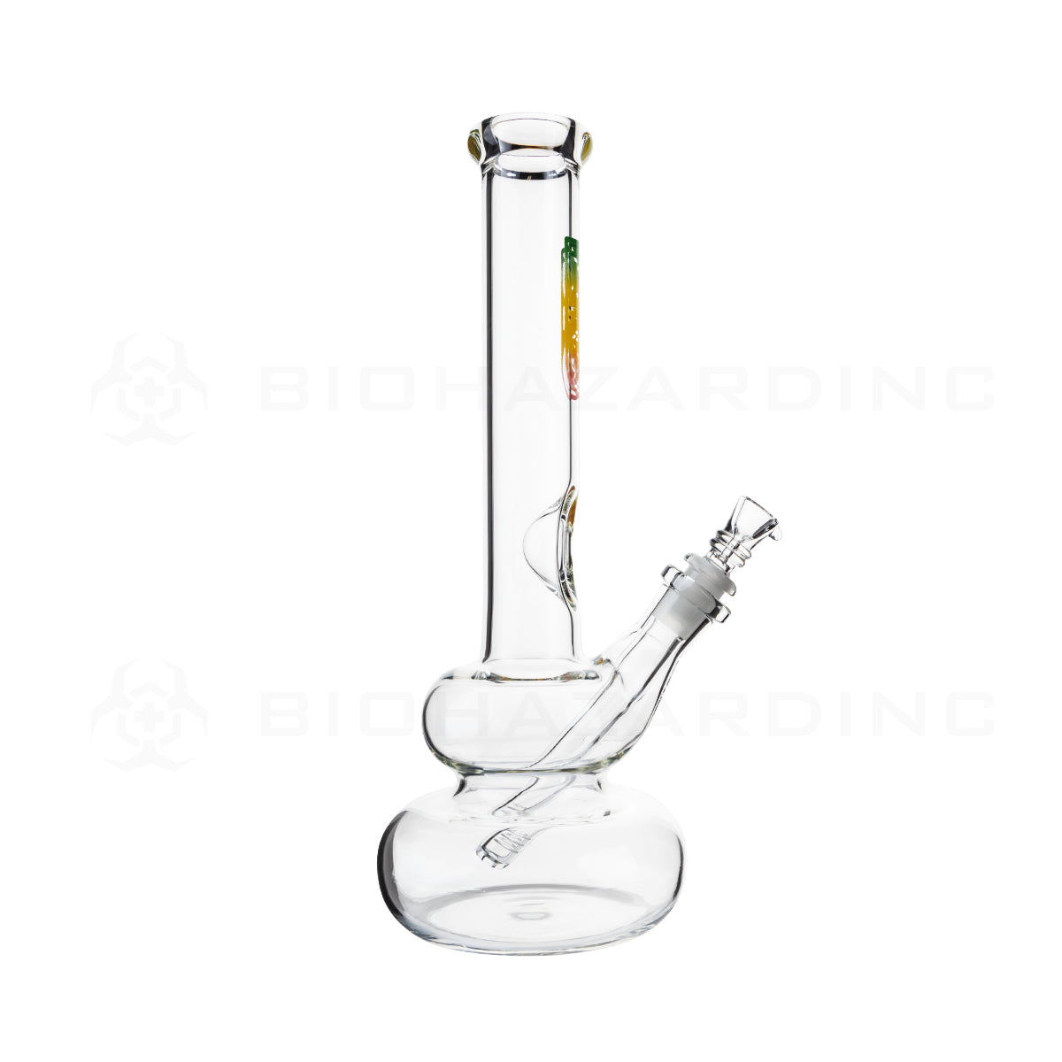 BIO Glass | 12" Classic Double Bubble Water Pipe | 38mm x 4mm - Rasta
