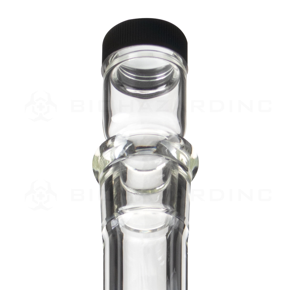 PURE Glass | 24" Duplex Heavy Glass Beaker Waterpipe | 50mm X 9mm+ Stackable Nug Jar