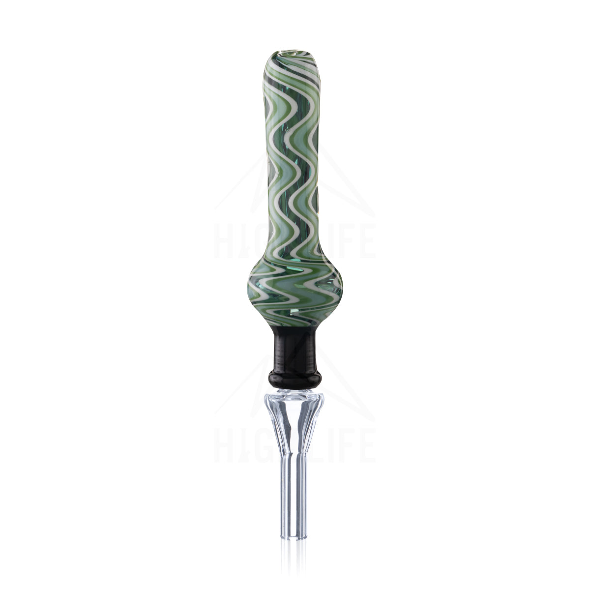 Nectar Collector w/ Quartz Tip | 10mm - Green Mellow Waves - wax bongs