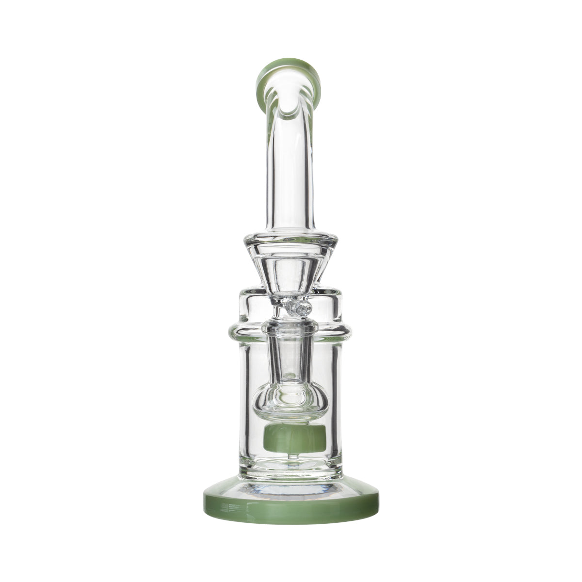 Compact Showerhead Percolator 6.5" Water Pipe | Green