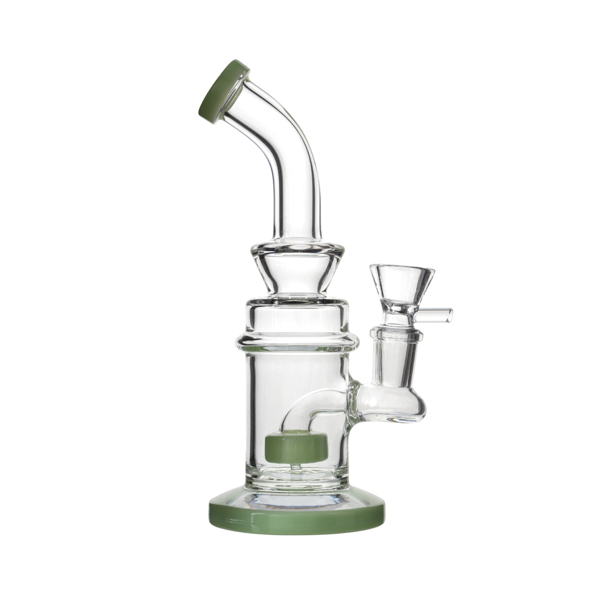 Compact Showerhead Percolator 6.5" Water Pipe | Green