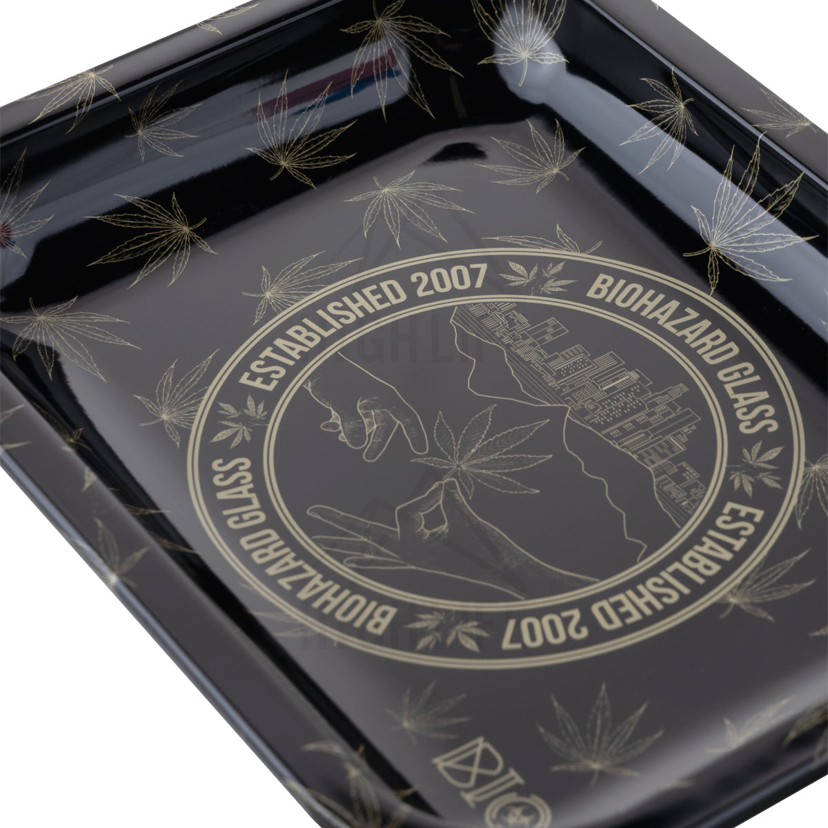 BIO Glass 'EST 2007' Rolling Tray - 7.5" x 5.5" - smoke shop products