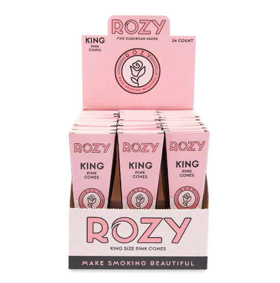 Rozy Pink Pre-Rolled King Size 3-Pack Cones - 24 Count