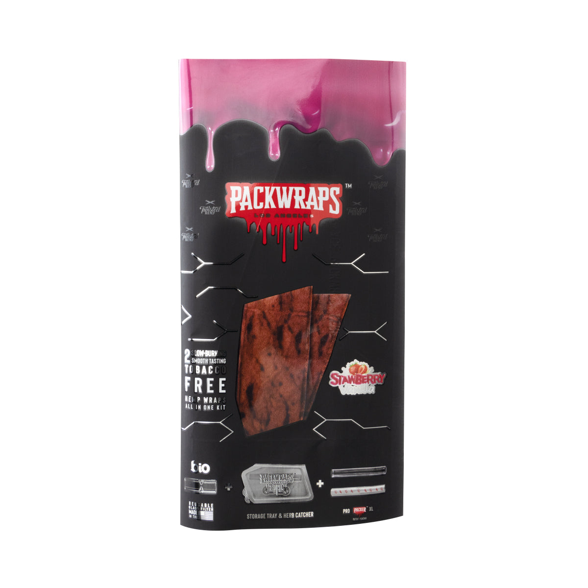 Packwraps X Twisted X Bio Wrap Kit - Strawberry Vanilla - 10 Pack Box