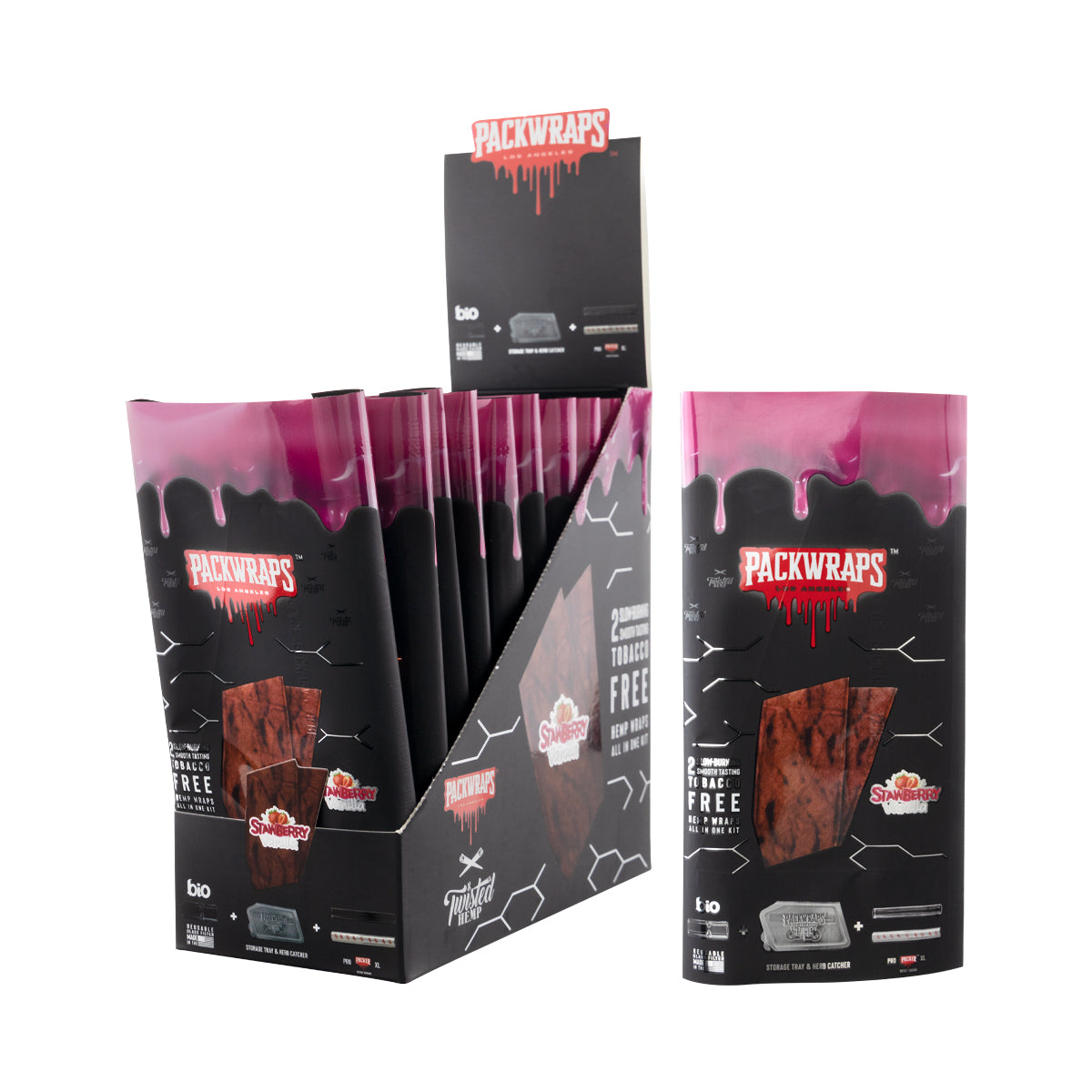 Packwraps X Twisted X Bio Wrap Kit - Strawberry Vanilla - 10 Pack Box