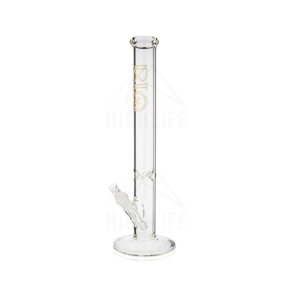 BIO Glass 18" Classic Straight Water Pipe - gold