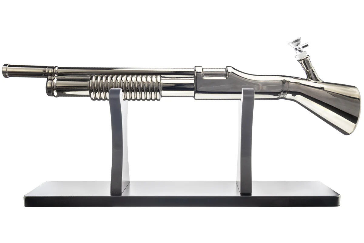 Experience Unmatched Filtration with the 26" Shotgun Water Pipe – Silver