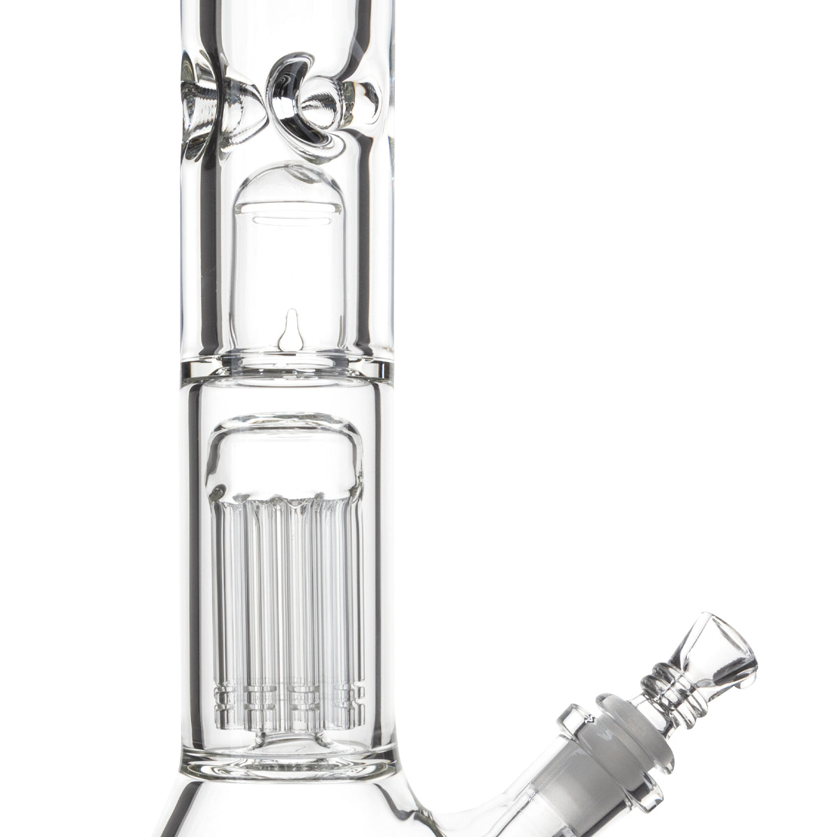 BIO Glass | 16" Single Chamber 10-Arm Tree + Splash Guard Heavy Beaker | 50mm x 9mm - Red