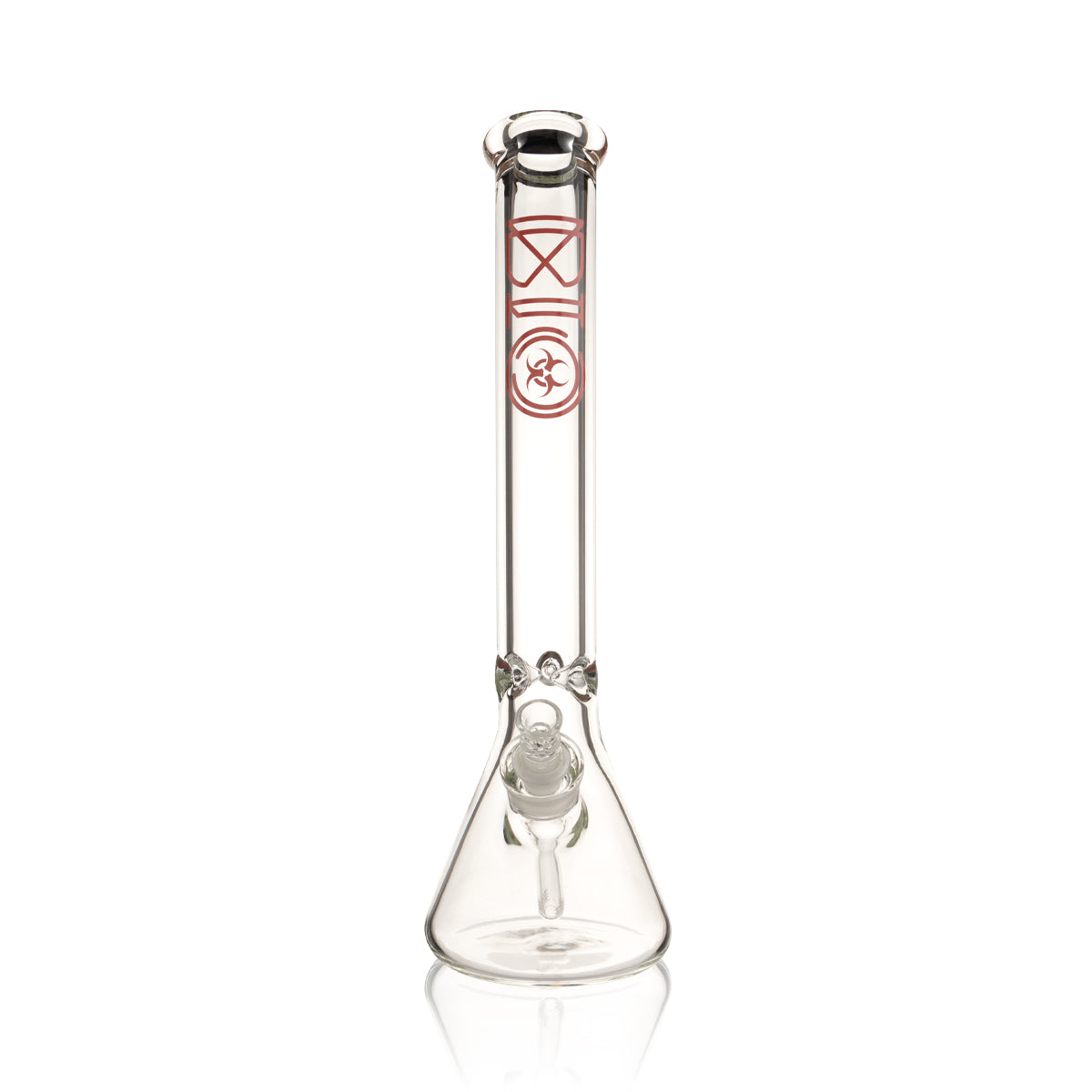 BIO Glass | 16" Classic Beaker Water Pipe | 50mm x 7mm - Red Logo