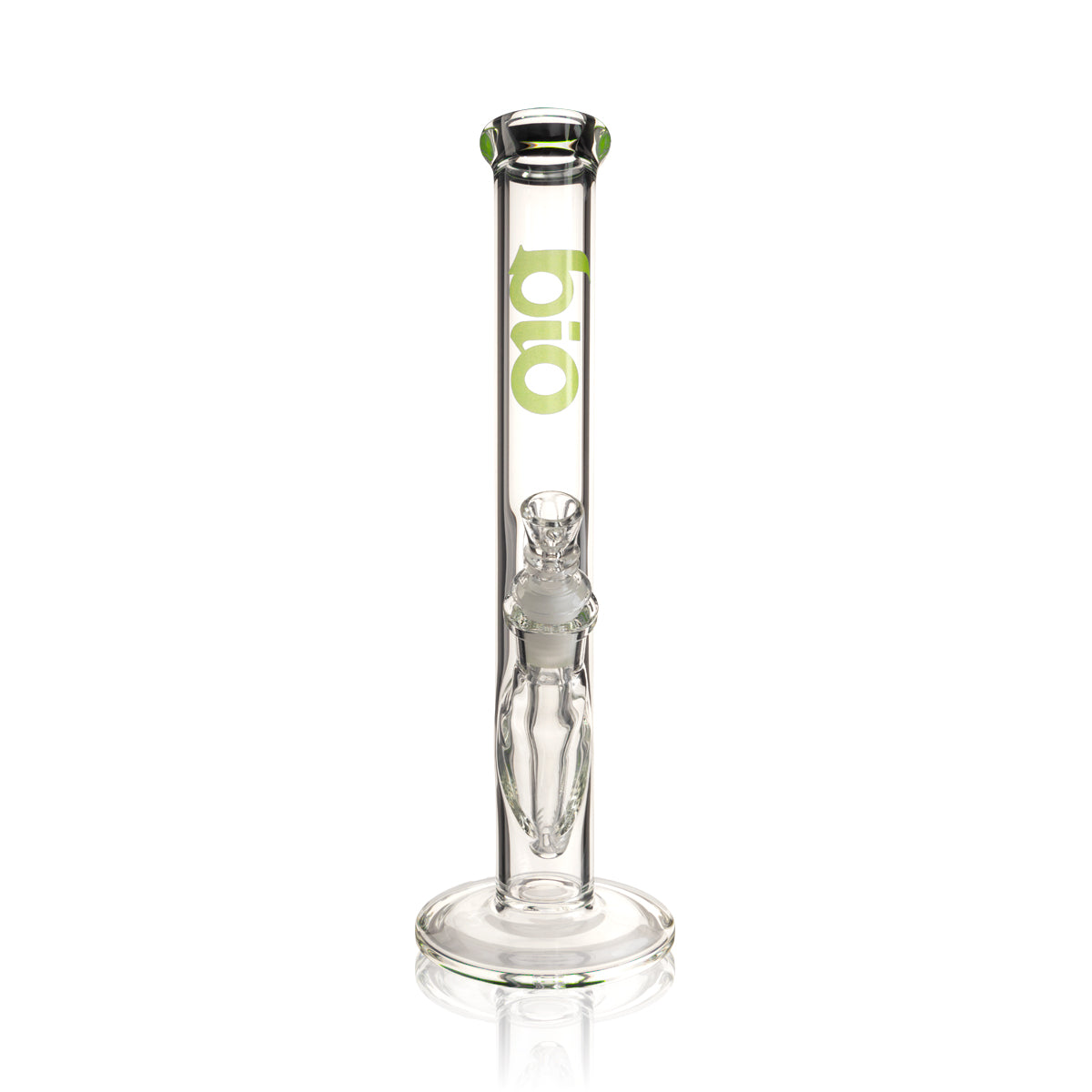 BIO Glass | 12" Classic Straight Water Pipe | 38mm x 4mm - Various Colors - Green - High Life Goods