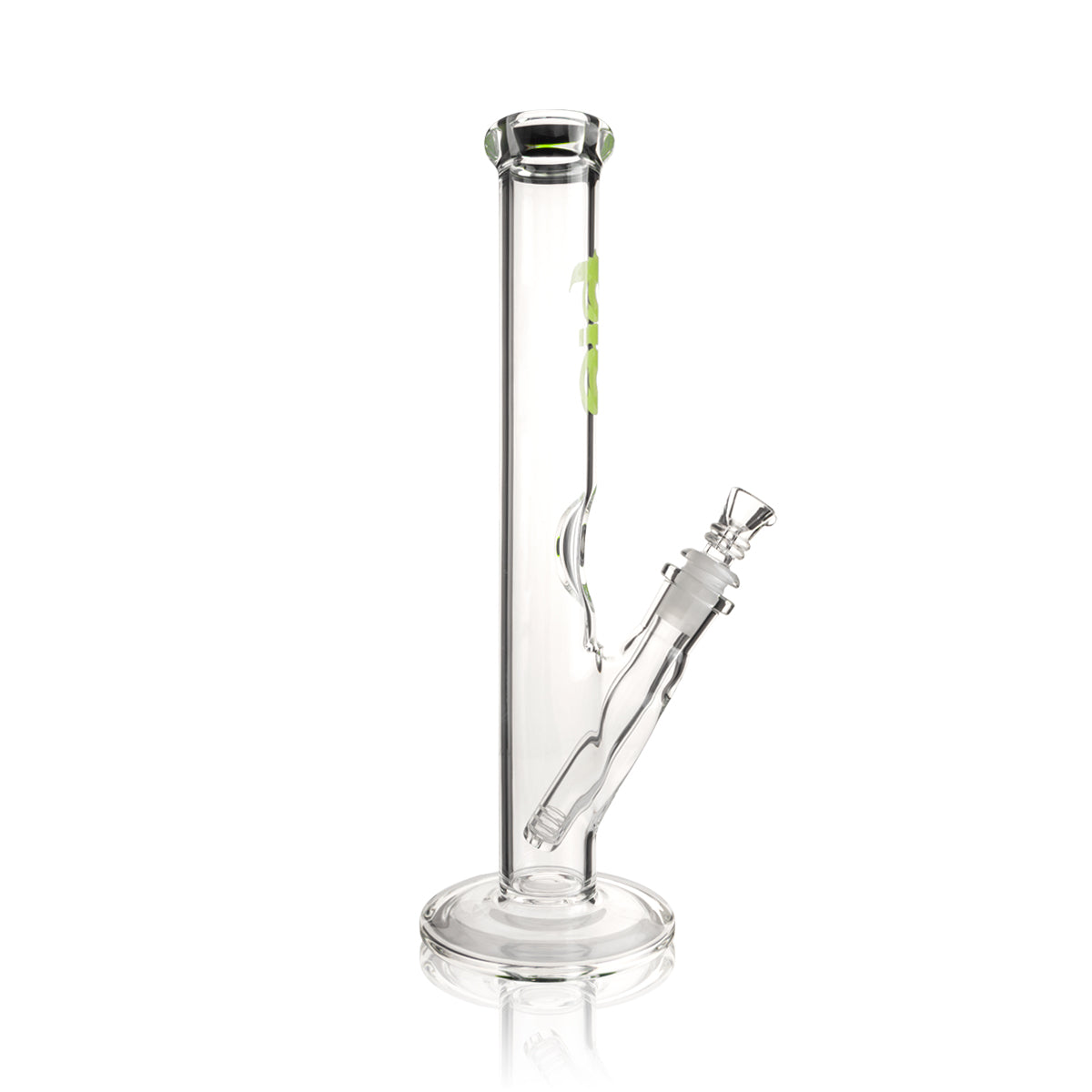 BIO Glass | 12" Classic Straight Water Pipe | 38mm x 4mm - Various Colors - Green - High Life Goods