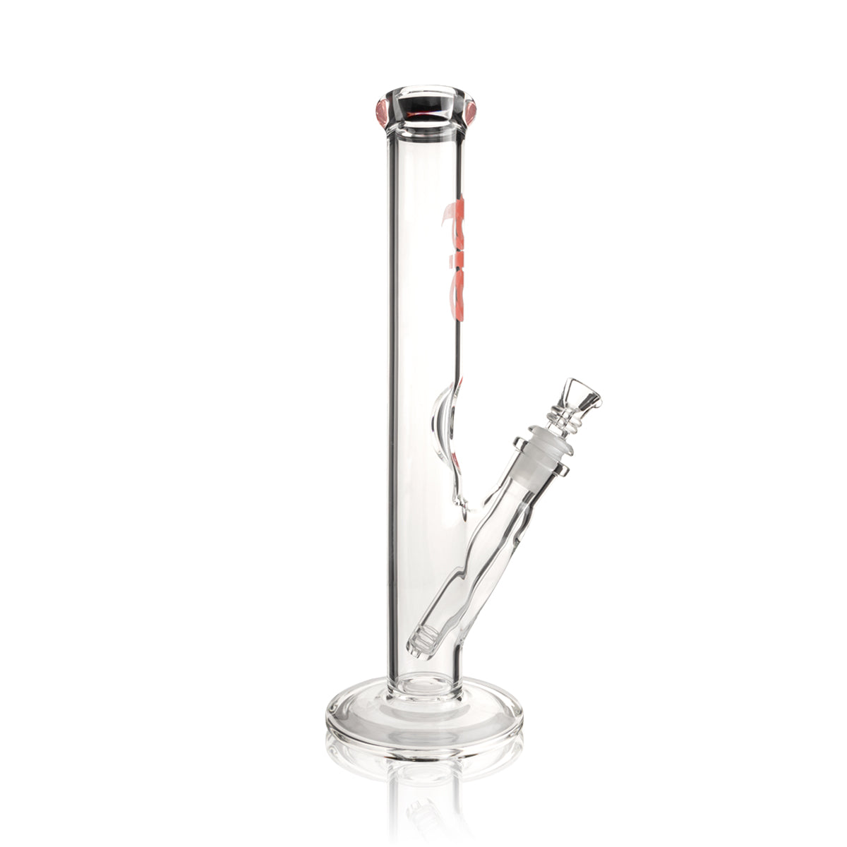 BIO Glass | 12" Classic Straight Water Pipe | 38mm x 4mm - Various Colors - Red - High Life Goods
