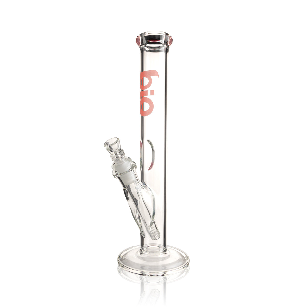 BIO Glass | 12" Classic Straight Water Pipe | 38mm x 4mm - Various Colors - Red - High Life Goods