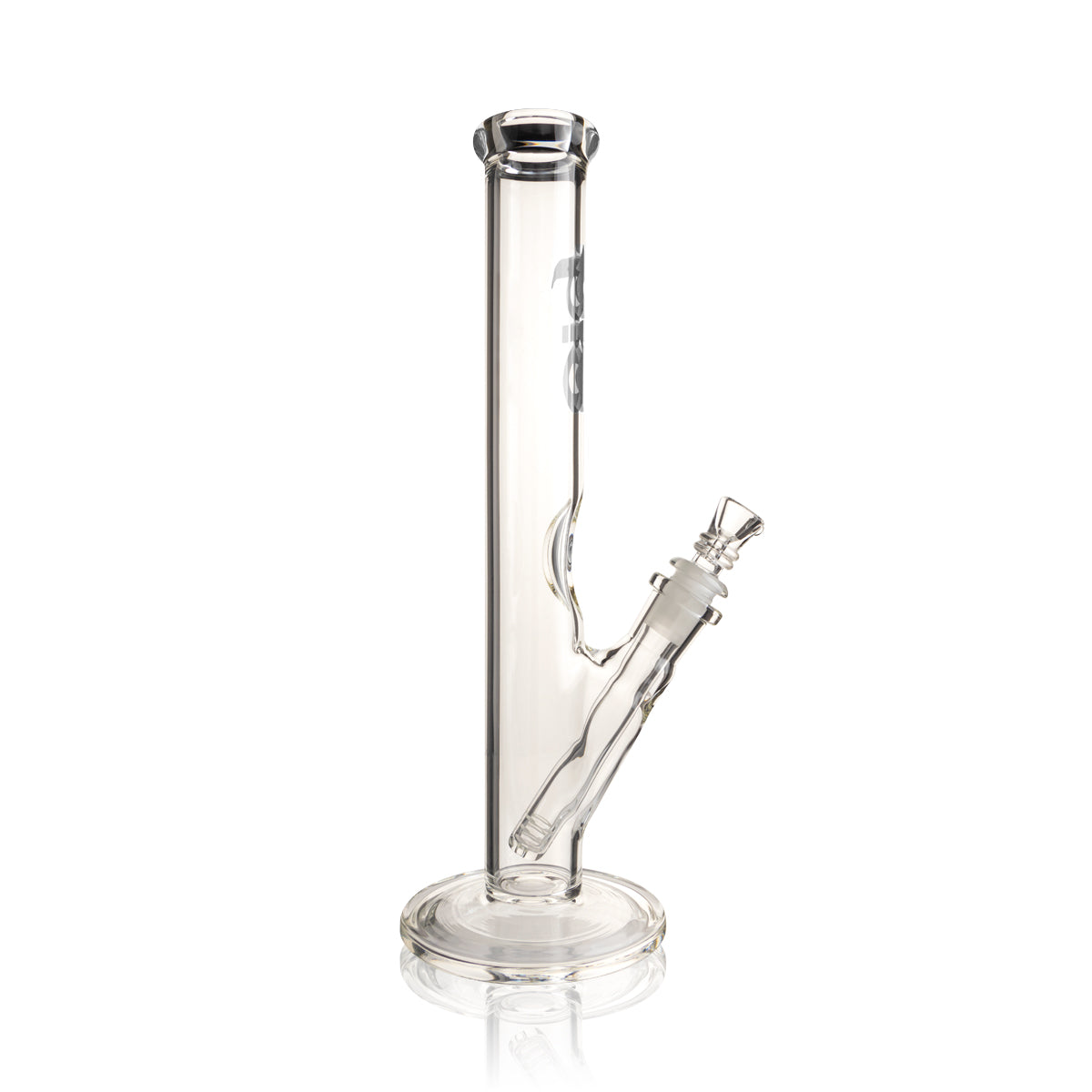 BIO Glass | 12" Classic Straight Water Pipe | 38mm x 4mm - Various Colors - Silver - High Life Goods