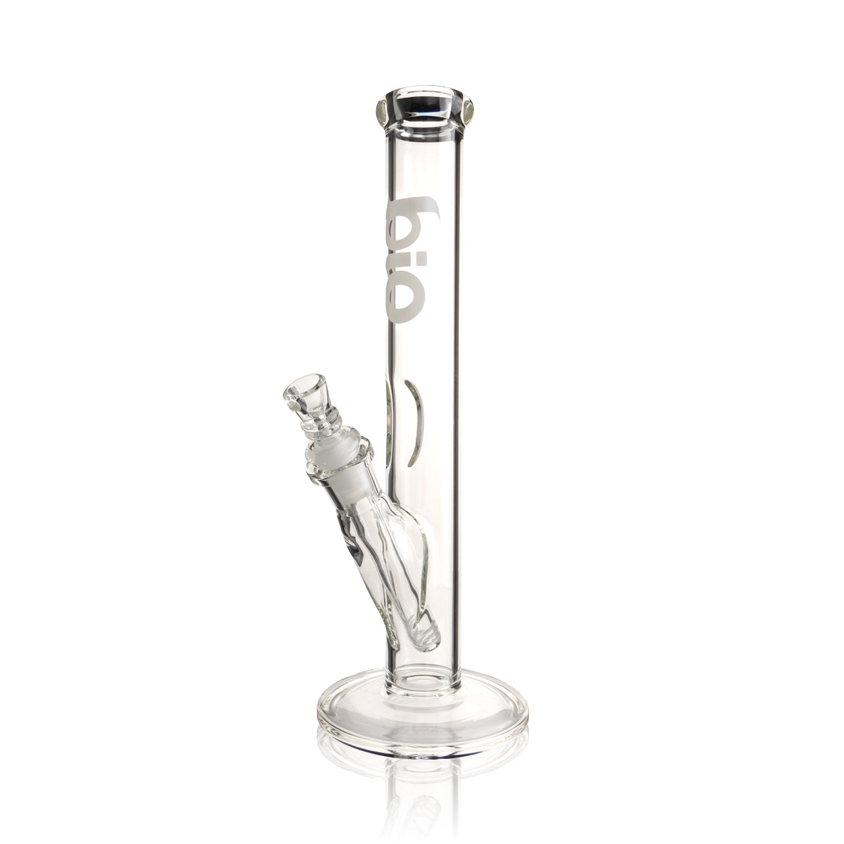 BIO Glass | 12" Classic Straight Water Pipe | 38mm x 4mm - Various Colors - White - High Life Goods