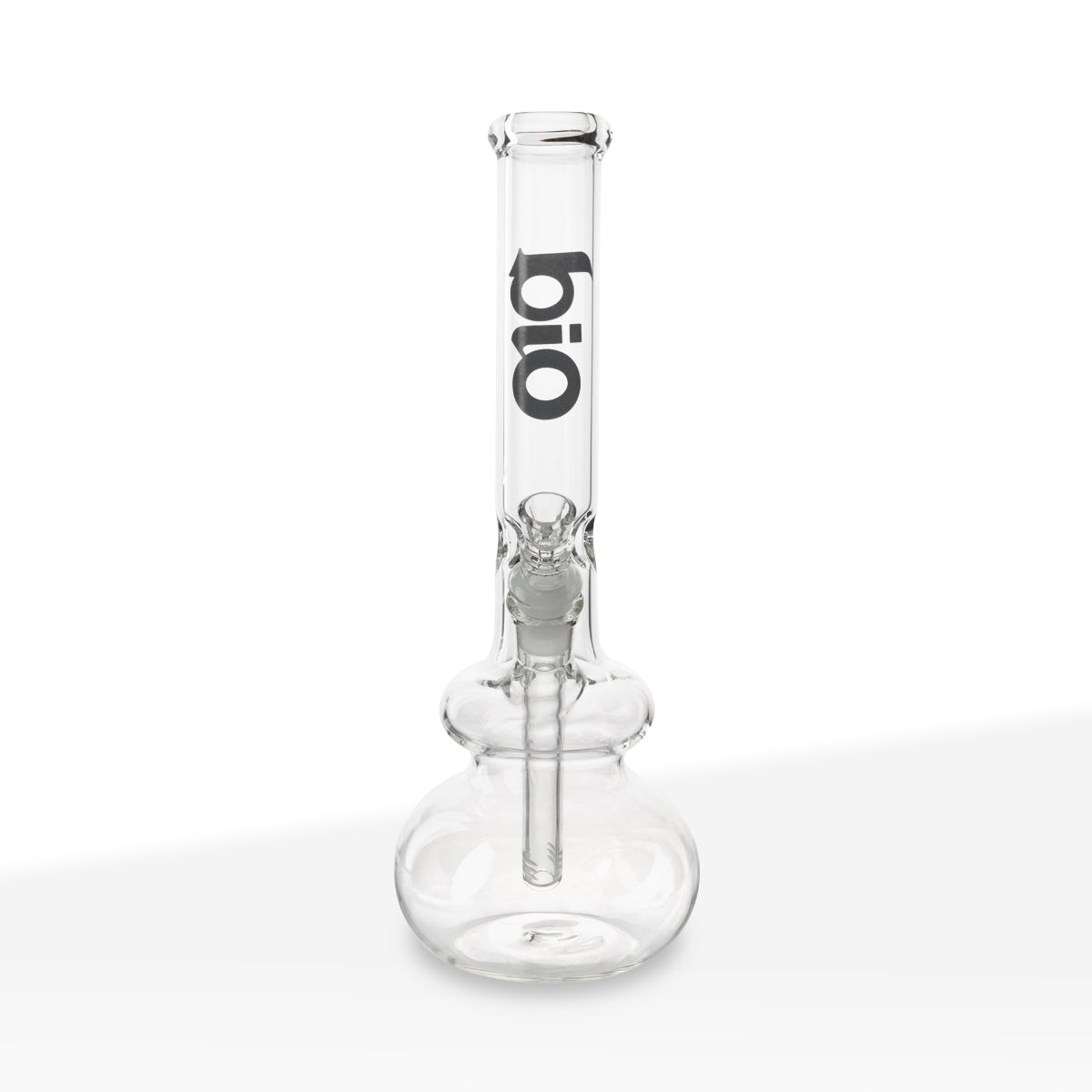 BIO Glass | 12" Classic Double Bubble Water Pipe | 38mm x 4mm - Black Logo