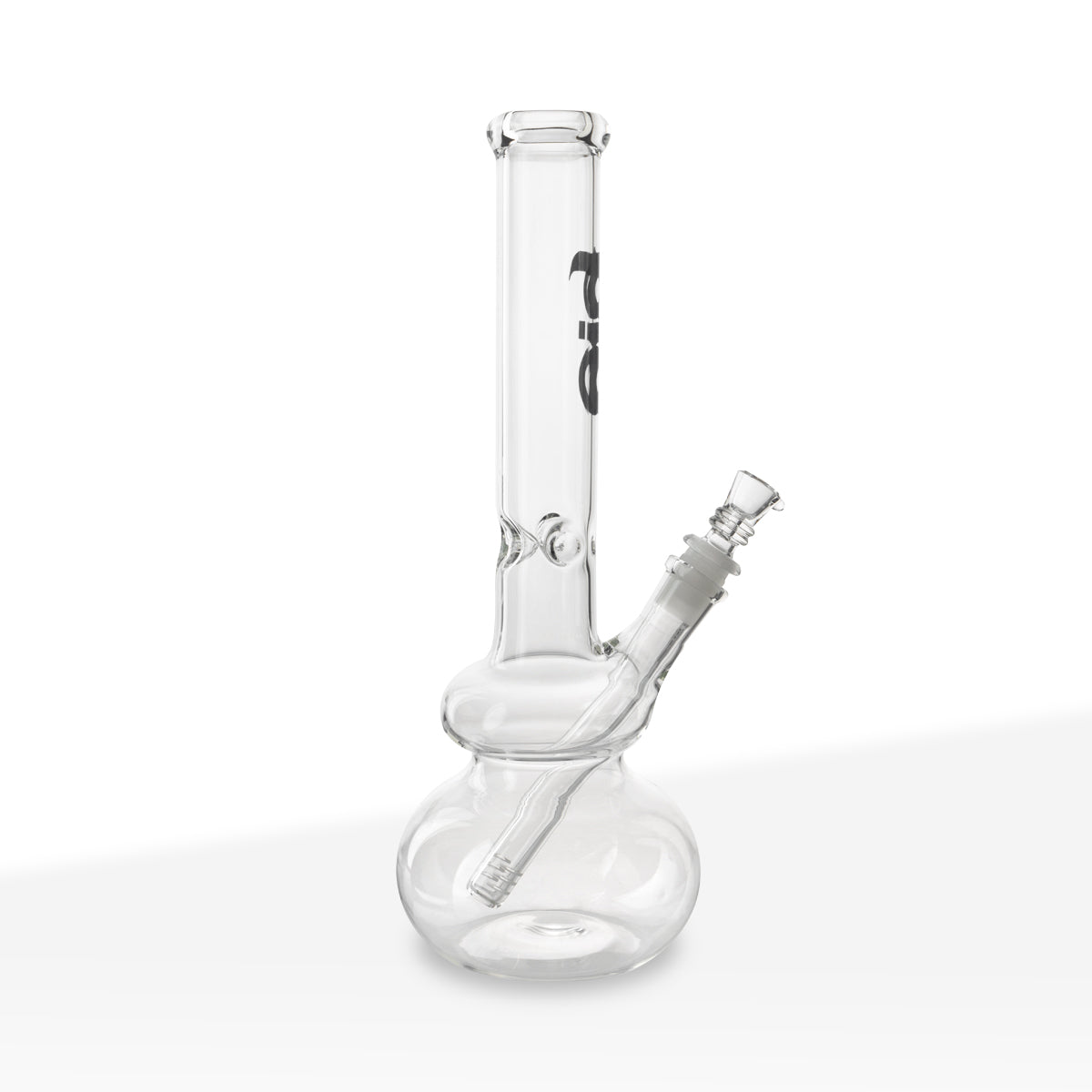 BIO Glass | 12" Classic Double Bubble Water Pipe | 38mm x 4mm - Black Logo