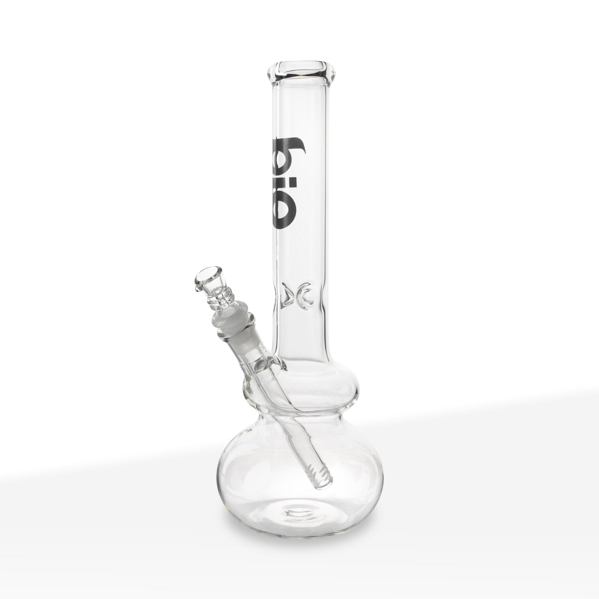 BIO Glass | 12" Classic Double Bubble Water Pipe | 38mm x 4mm - Black Logo