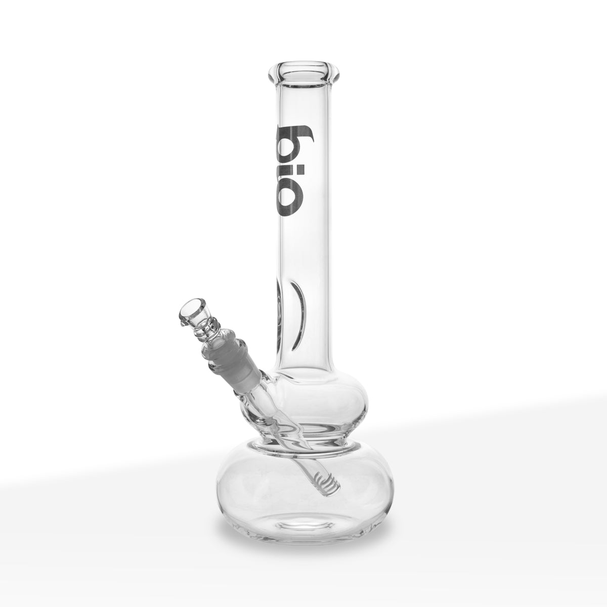 BIO Glass | 12" Classic Double Bubble Water Pipe | 38mm x 4mm - Silver