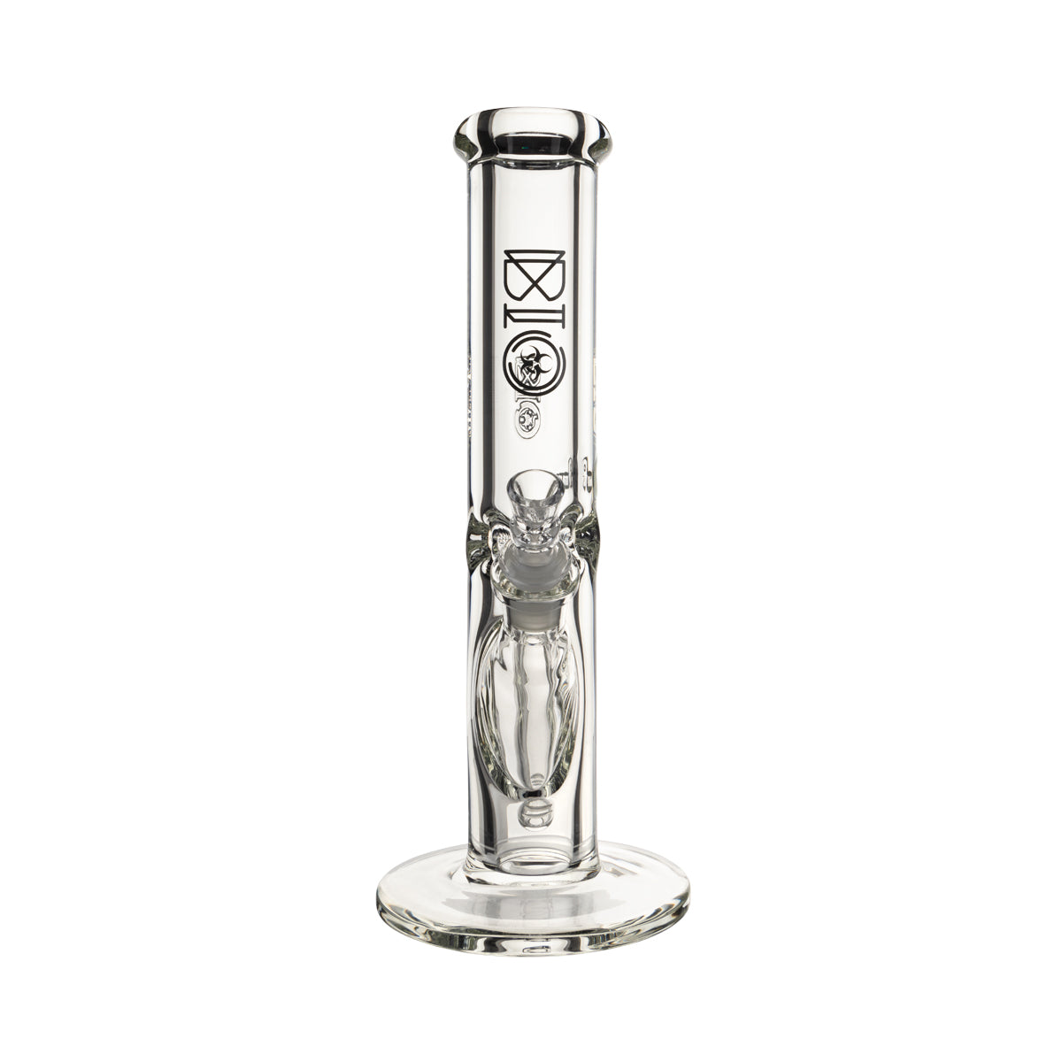 BIO Glass | 12" Heavy Straight Waterpipe | 50mm x 9mm - Black