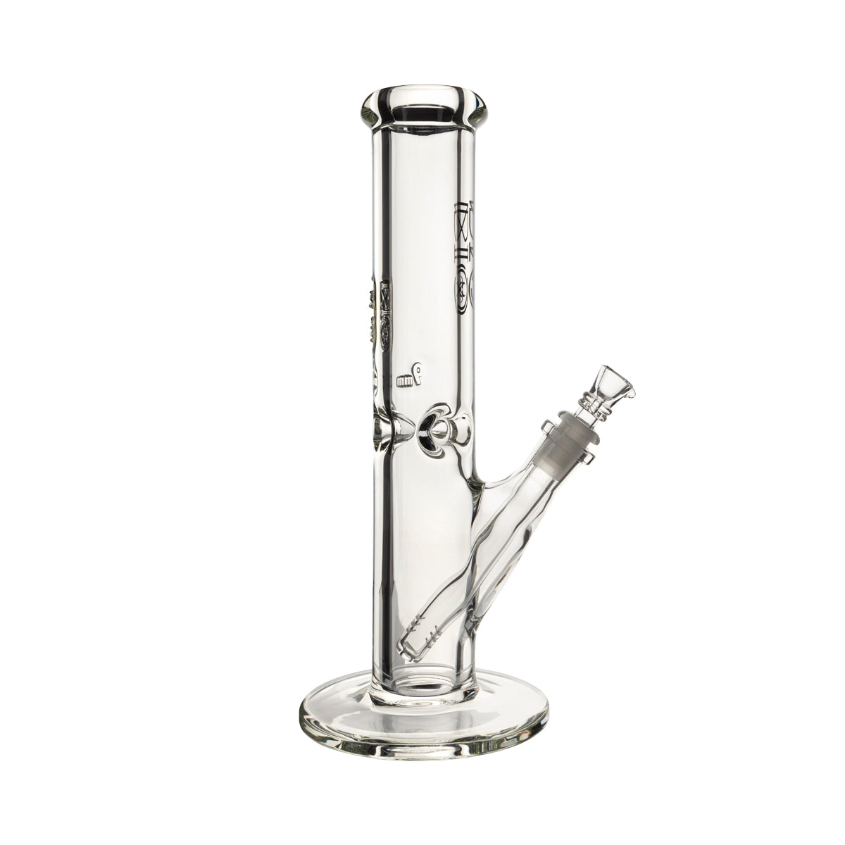 BIO Glass | 12" Heavy Straight Waterpipe | 50mm x 9mm - Black