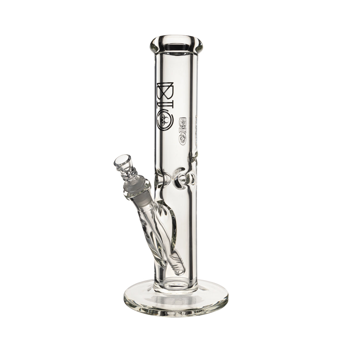 BIO Glass | 12" Heavy Straight Waterpipe | 50mm x 9mm - Black