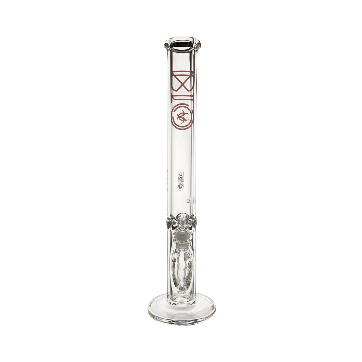 BIO Glass | 18" Heavy Straight Waterpipe | 50mm x 9mm - Red