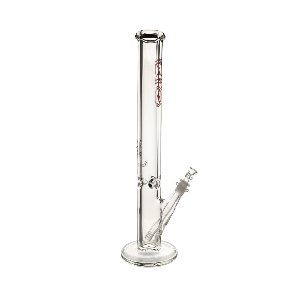 BIO Glass | 18" Heavy Straight Waterpipe | 50mm x 9mm - Red