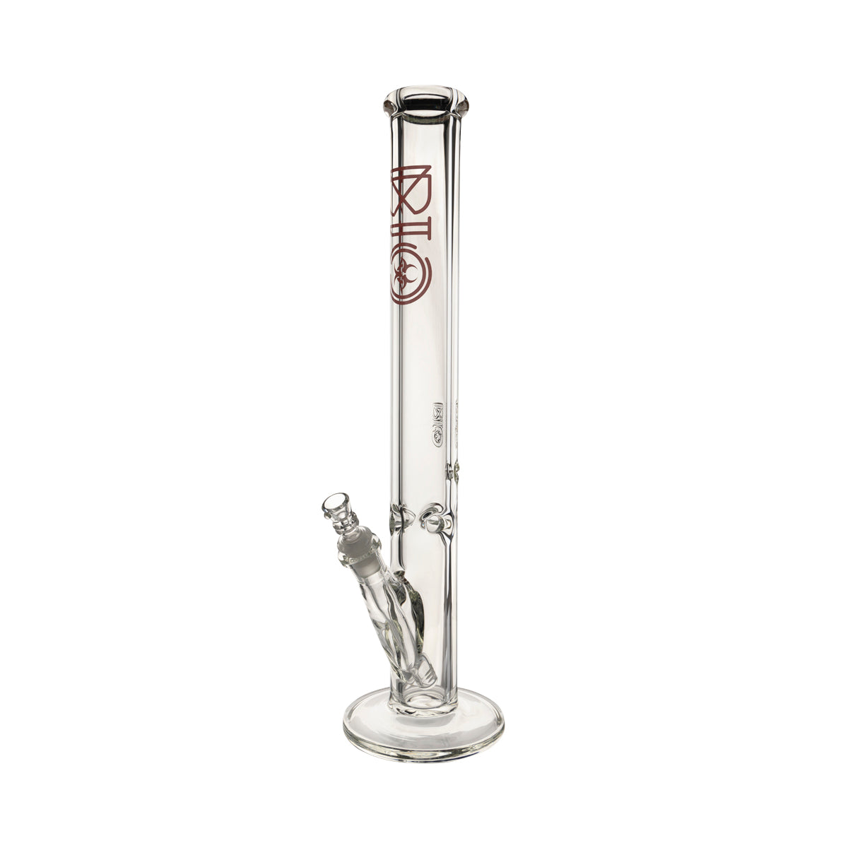 BIO Glass | 18" Heavy Straight Waterpipe | 50mm x 9mm - Red